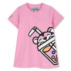 Younger Girls Pink Bubble Tiger Logo Dress, 1, hi-res