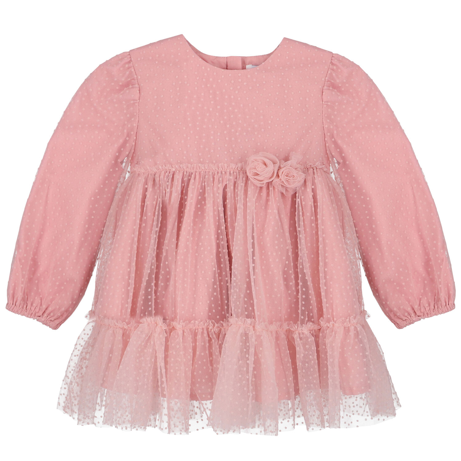 Younger Girls Pink Tulle Dress, 1, hi-res image number null