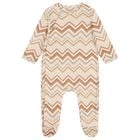 Beige & Brown Zig Zag Babygrow, 5, hi-res