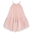 فستان بنات من التول باللون الوردى , 1, hi-res