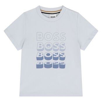 Younger Boys Blue Logo T-Shirt