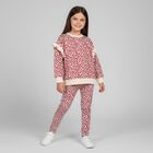 Girls Beige & Red Heart Sweatshirt , 2, hi-res
