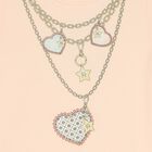 فستان بنات بالشعار بشكل قلاده باللون الوردى , 2, hi-res