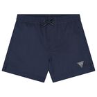 Boys Navy Blue Logo Swim Shorts, 2, hi-res