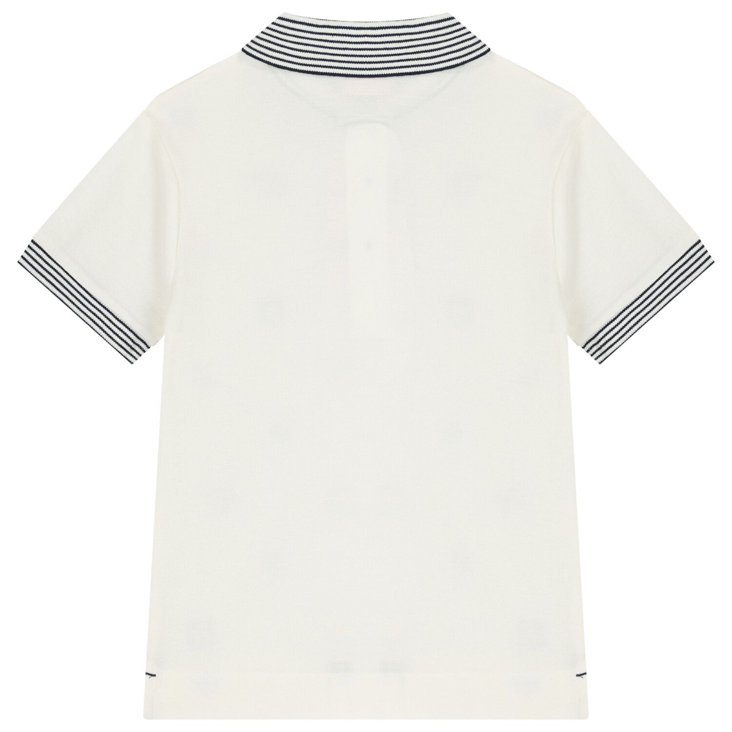 Boys Ivory Striped Polo Shirt, 1, hi-res