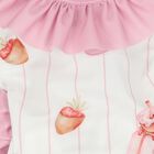 Girls White & Pink Milkshake Swimsuit, 2, hi-res