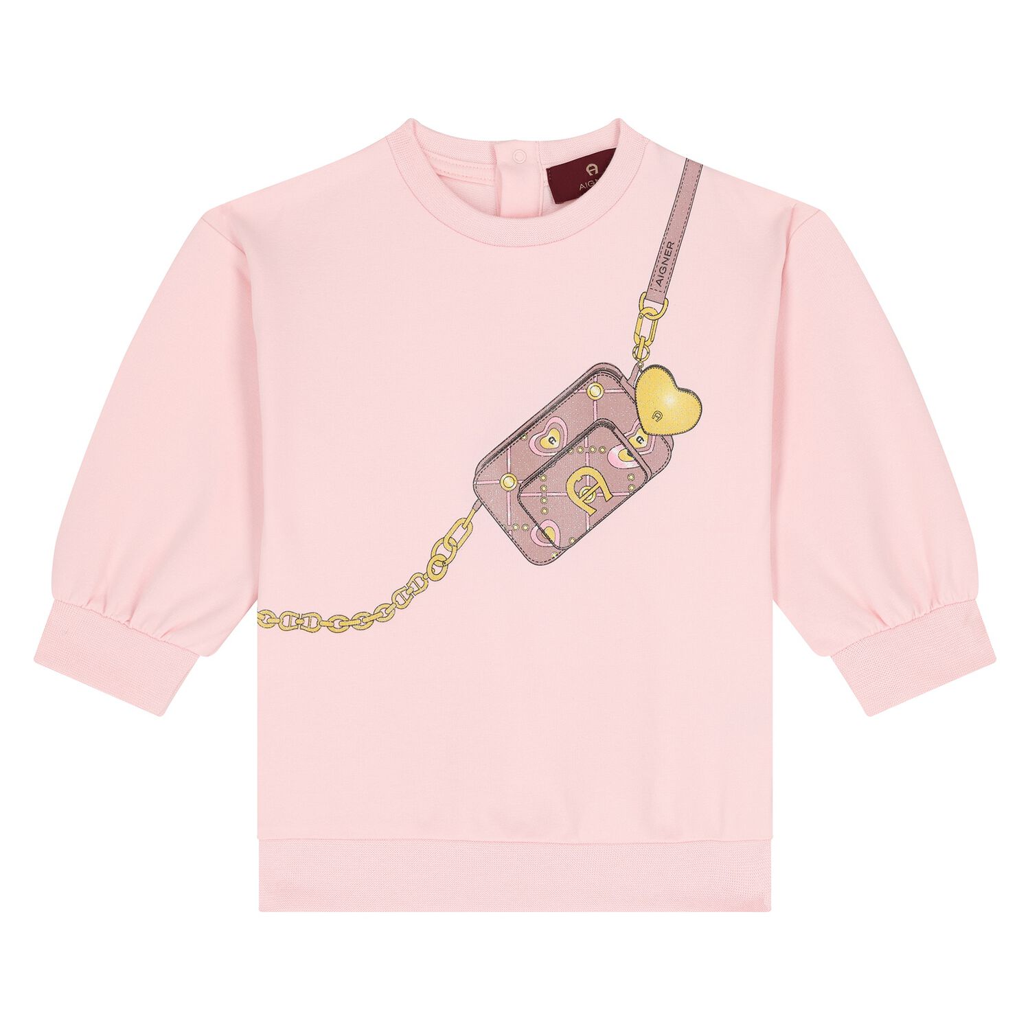 Younger Girls Pink Crossbody Bag Sweatshirt, 1, hi-res