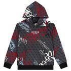 بلوزة بغطاء رأس وشعار رمادي للأولاد, 1, hi-res