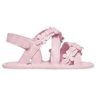 Baby Girls Pink Flower Sandals , 1, hi-res