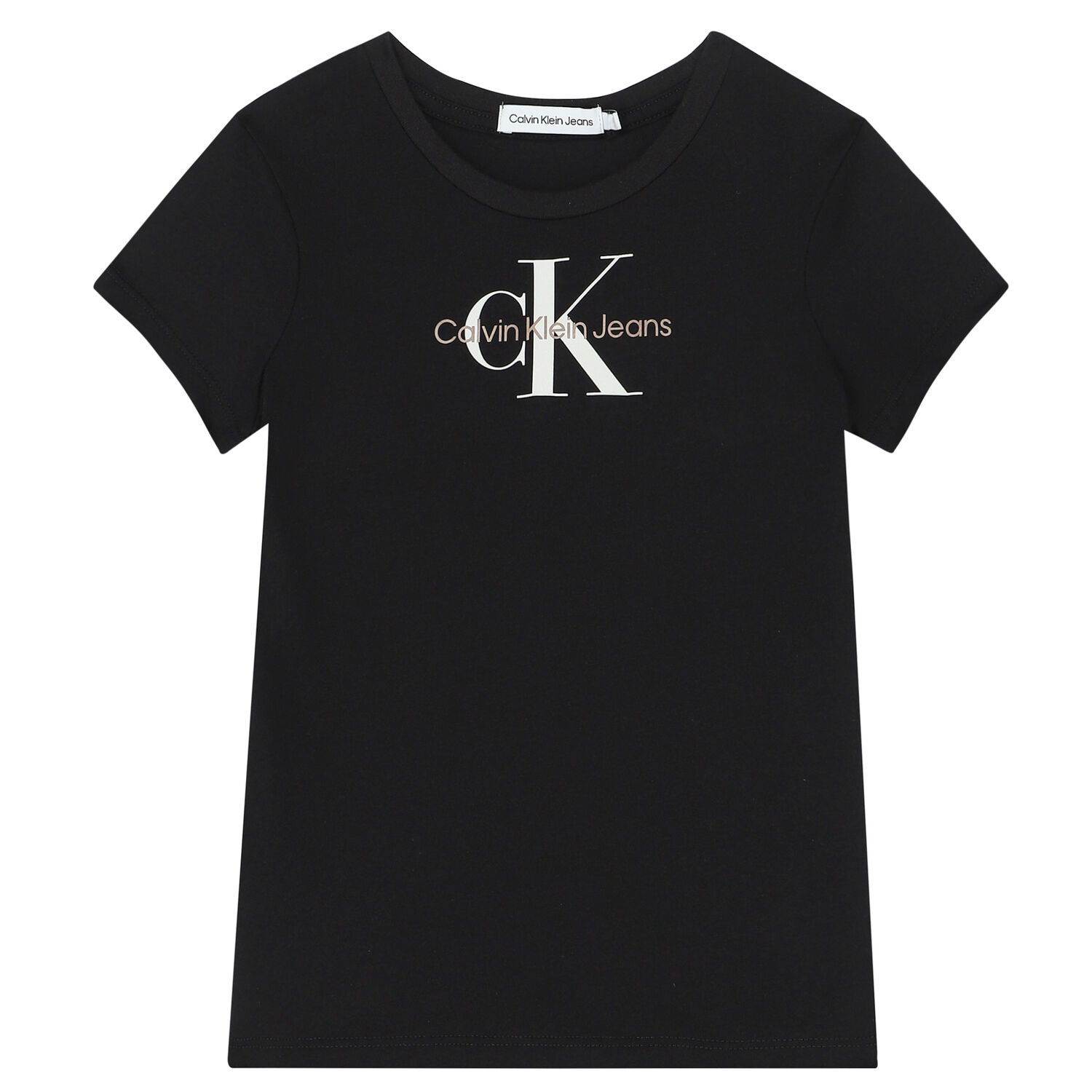 Girls Black Logo T-Shirt, 1, hi-res