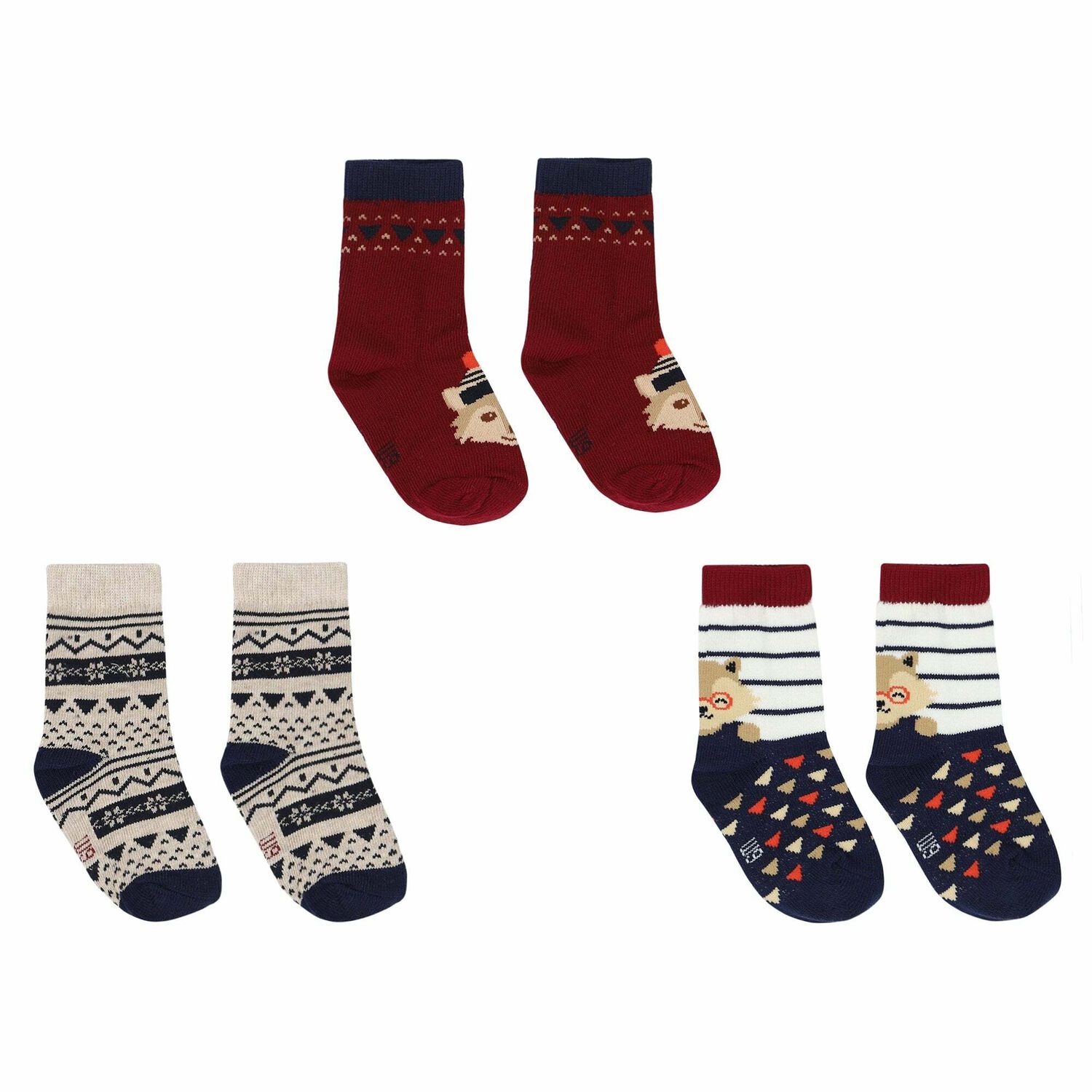 Boys Multi-Colored Socks ( 3-Pack ), 1, hi-res
