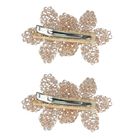 Girls Beige Embellished Flowers Hair Clips ( 2-Pack ), 2, hi-res