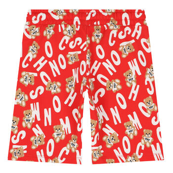 Boys Red Teddy Logo Shorts