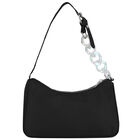 Girls Black Logo Shoulder Bag, 1, hi-res