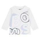Baby Boys Blue & White Logo Tracksuit Set, 1, hi-res