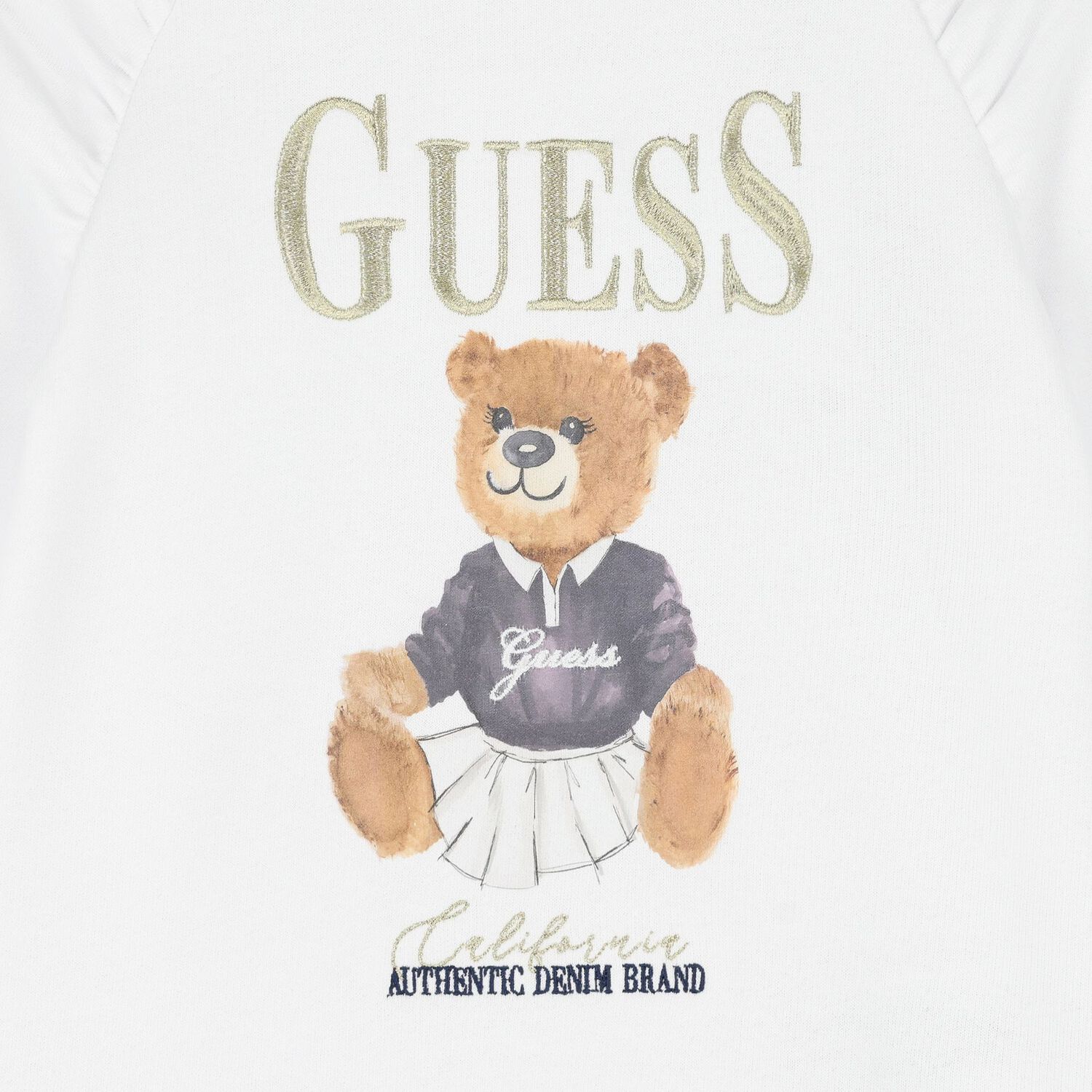 Girls White Teddy Bear Logo Sweatshirt, 1, hi-res image number null