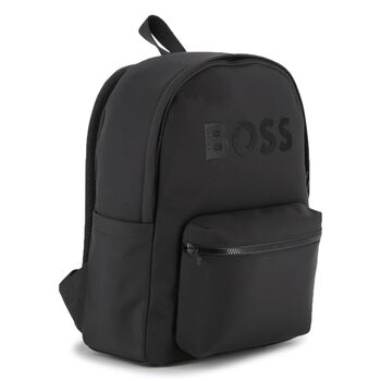 Boys Black Logo Backpack