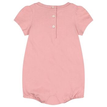 Baby Girls Pink Logo Romper
