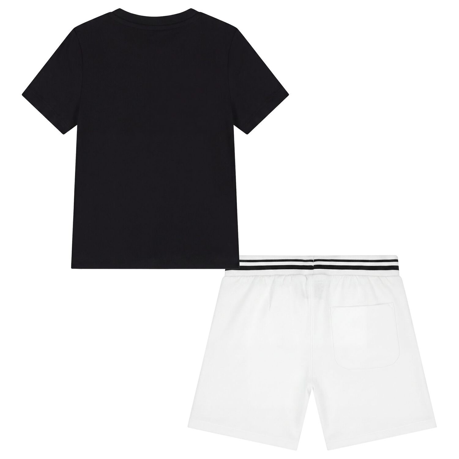 Boys Black & White Logo Shorts Set, 1, hi-res