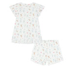 بيجامة بطبعة أرنب باللون الابيض للبنات, 1, hi-res