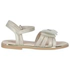 Girls Gold Embellished Bow Sandals, 1, hi-res