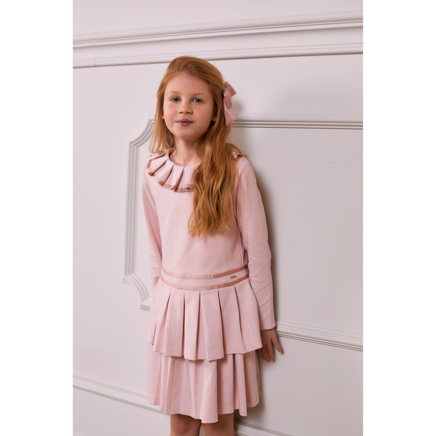 Girls Pink Pleated Dress, 1, hi-res image number null