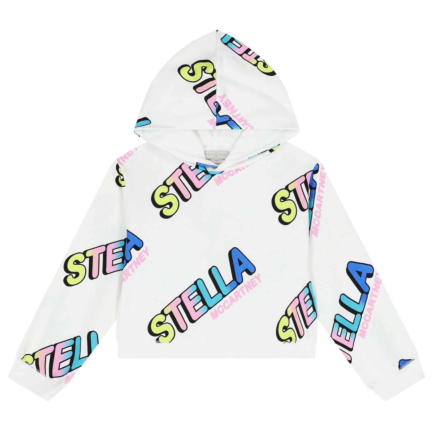 Girls White Logo Hooded Top, 1, hi-res image number null