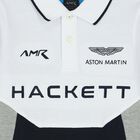 Boys White, Navy, Grey & Blue Logo Polo Shirt, 1, hi-res