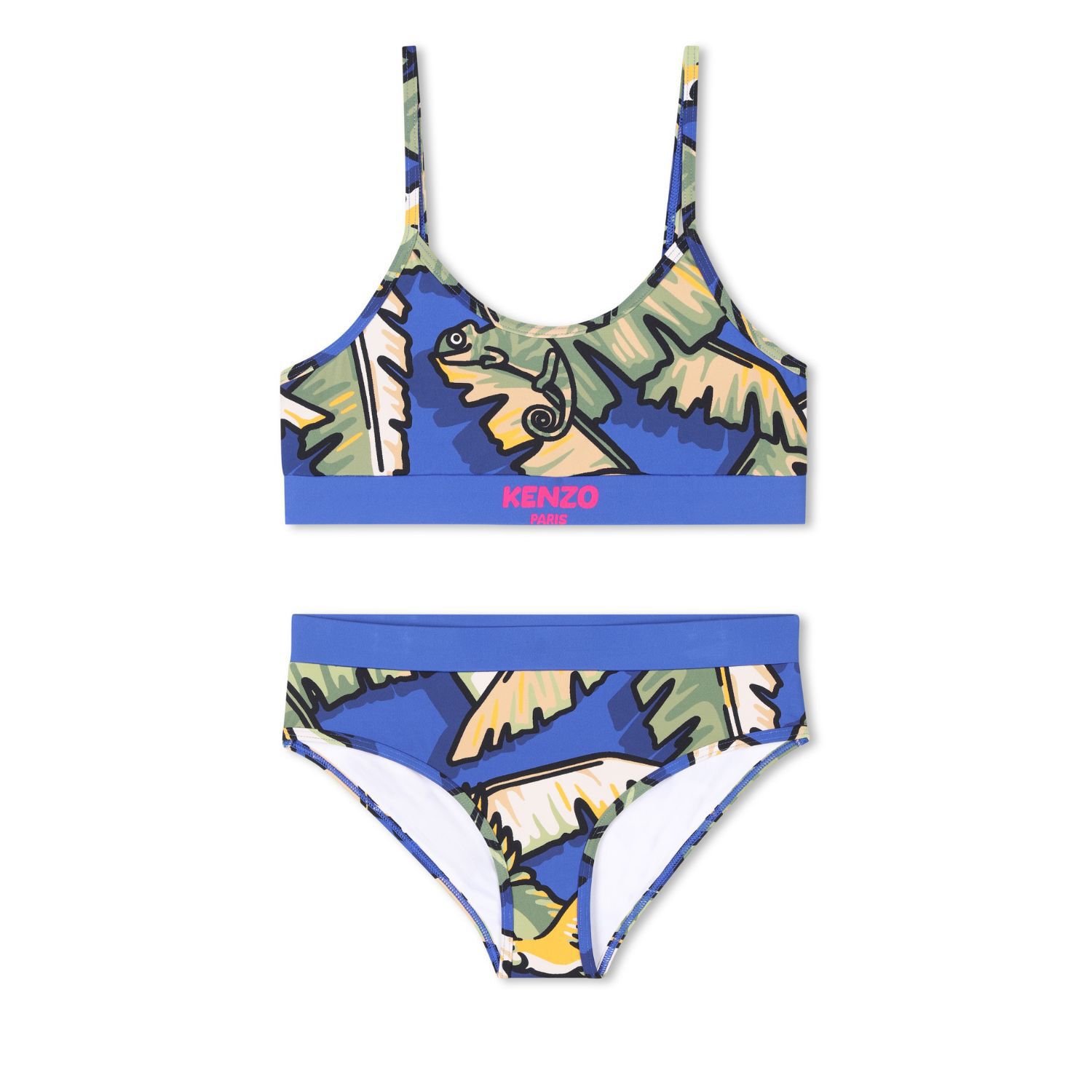 Girls Blue & Green Jungle Bikini, 1, hi-res