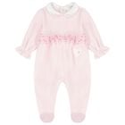 Baby Girls Pink Heart Babygrow, 1, hi-res