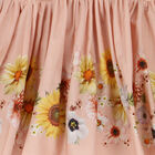 Younger Girls Beige Floral Dress, 1, hi-res