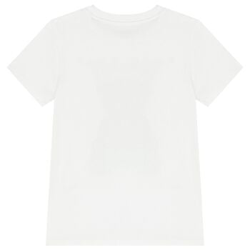 تيشيرت أولاد بشعار تيدي باللون الأبيض