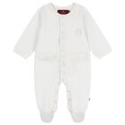 White & Beige Logo Babygrow Gift Set, 1, hi-res