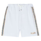 Boys White Cotton Shorts, 1, hi-res