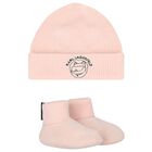 Baby Girls Pink Hat & Bootie Choupette Gift Set, 1, hi-res