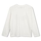 Girls Ivory Floral Logo Long Sleeve Top, 1, hi-res