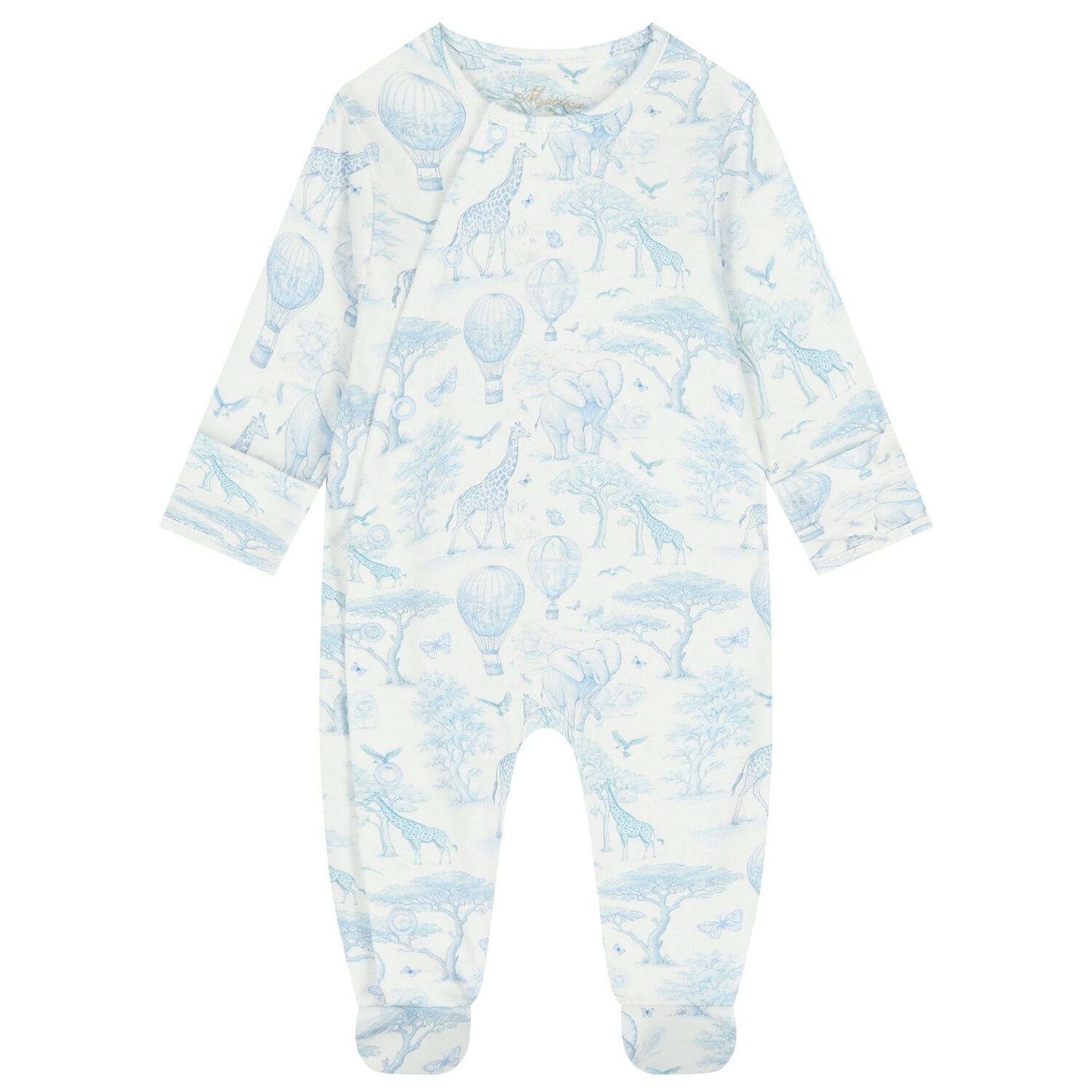 Baby Boys White & Blue Africa Babygrow Gift Set, 1, hi-res