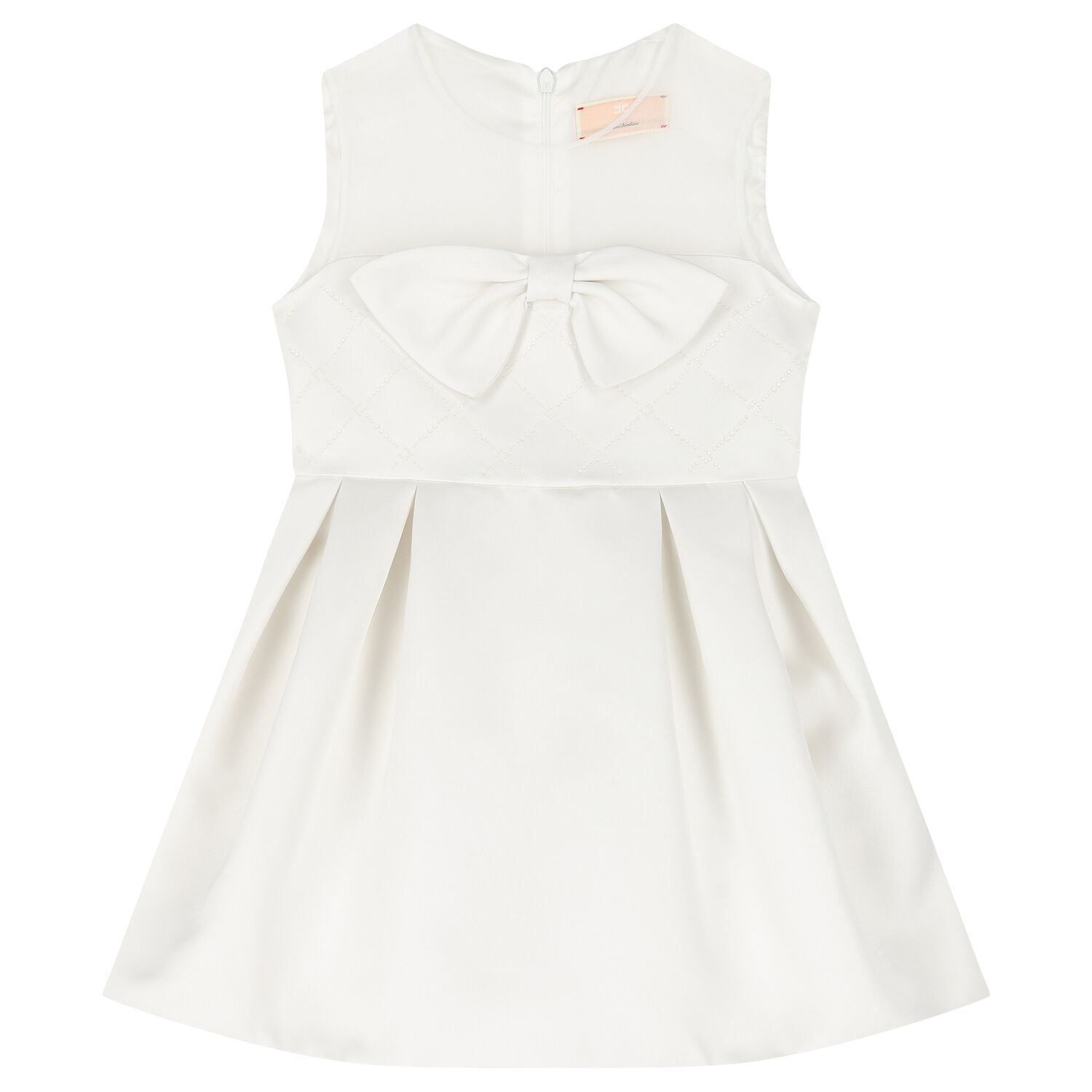 فستان بنات مزين باللون العاجي  , 1, hi-res image number null