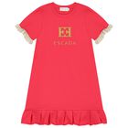 Girls Pink Logo Dress, 1, hi-res