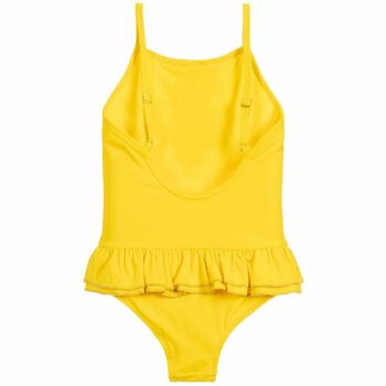 Girls Yellow Ruffle Swimsuit