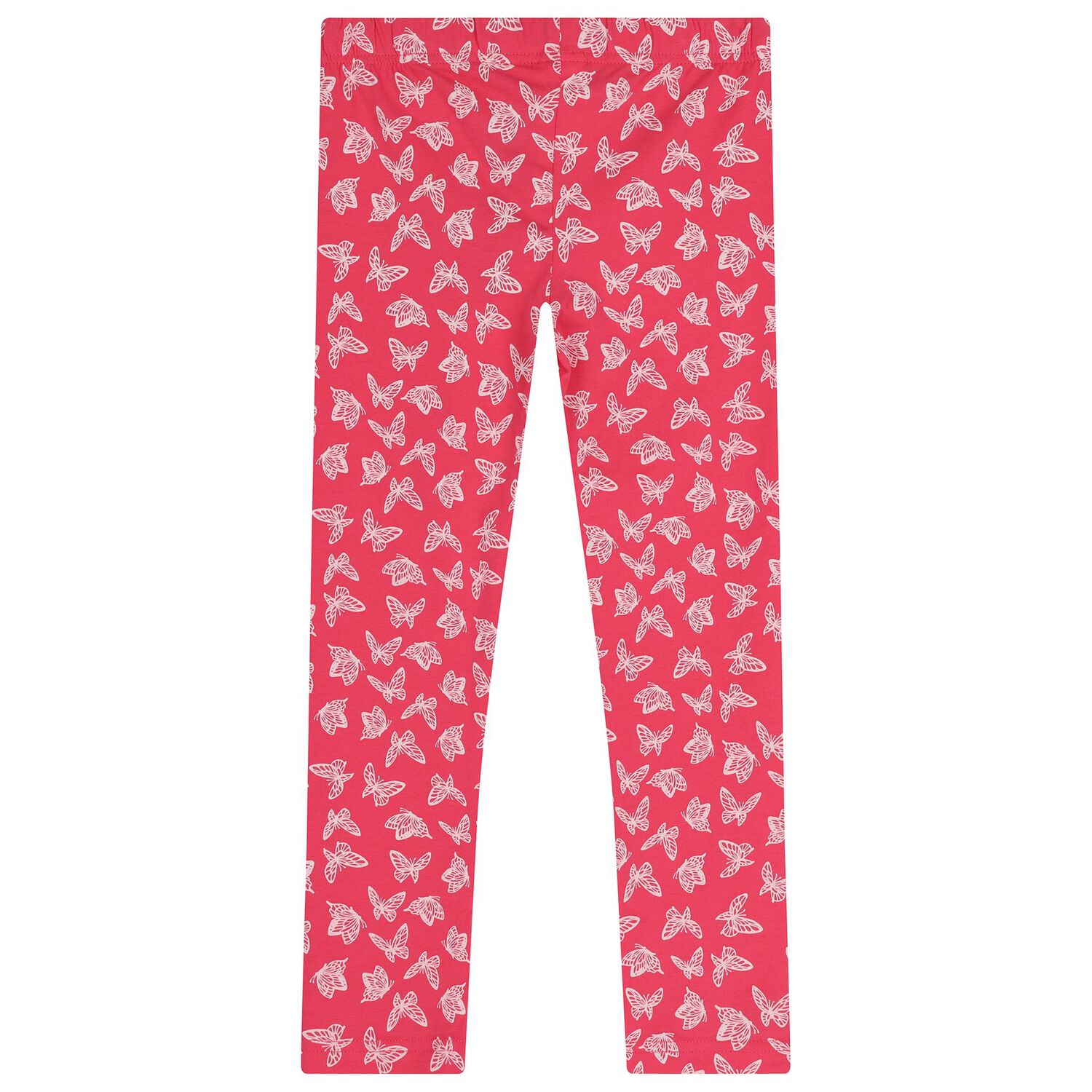 Girls Pink Butterfly Leggings, 1, hi-res