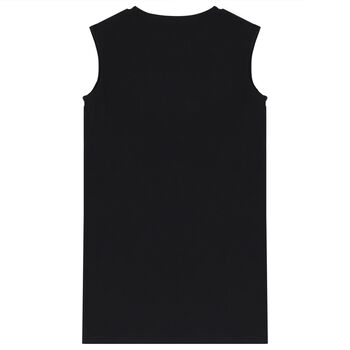 Girls Black & Gold Logo Dress