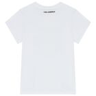 تيشيرت بنات بالشعار باللون الأبيض والأسود, 2, hi-res