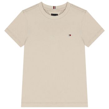 تيشيرت اولاد بالشعار باللون البيج 