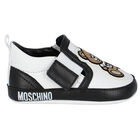 حذاء قبل المشي بشعار تيدي باللون الأبيض والأسود, 1, hi-res