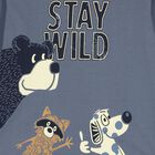 توب بأكمام طويلة بطبعة  دب باللون الأزرق للأولاد, 1, hi-res