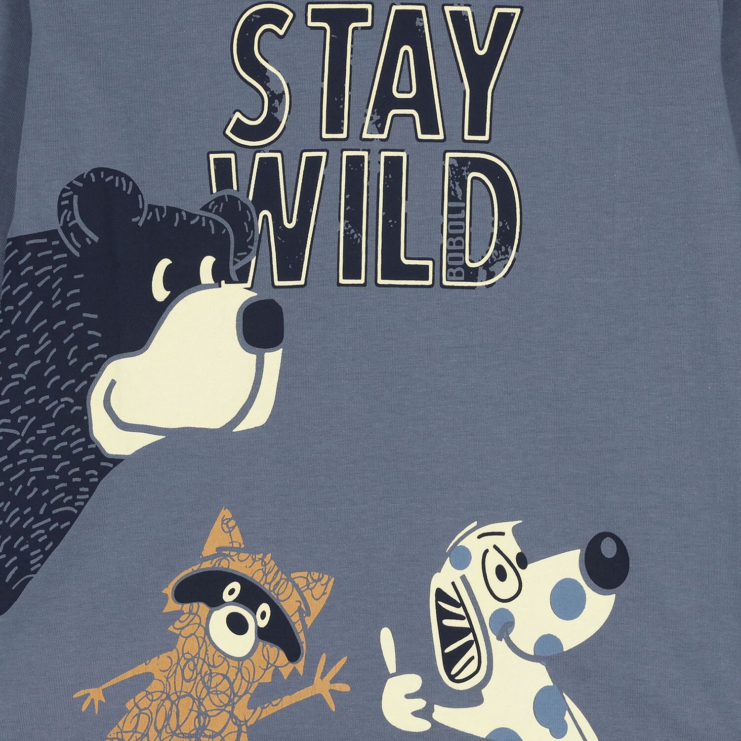 توب بأكمام طويلة بطبعة  دب باللون الأزرق للأولاد, 1, hi-res