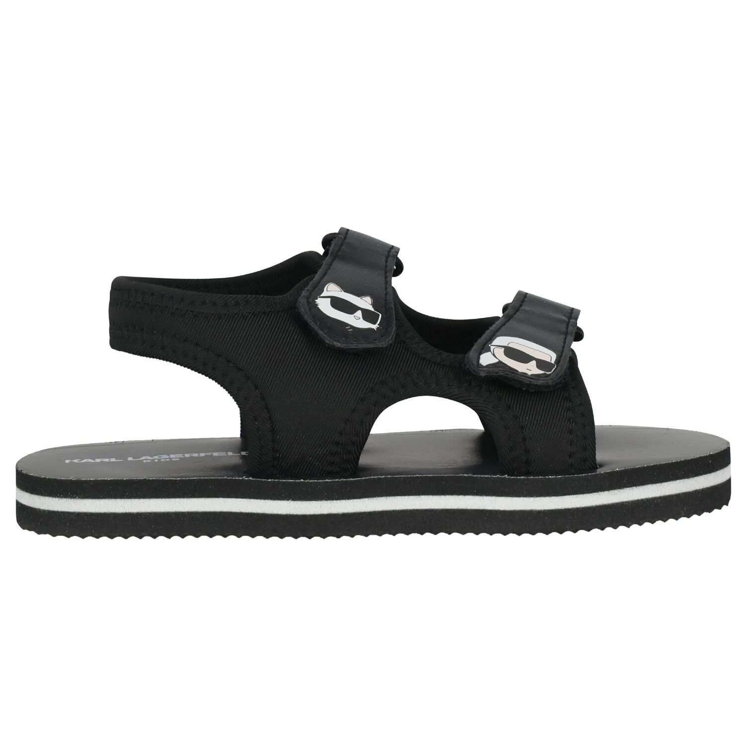 Boys Black Choupette & Karl Sandals, 1, hi-res