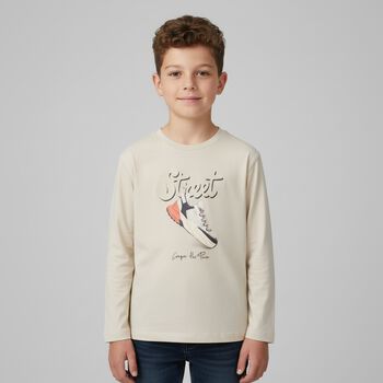 Boys Beige Long Sleeve Top