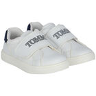 Boys White Logo Trainers, 1, hi-res
